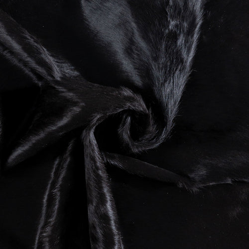 Brazilian Solid Black Cowhide Rug Size 7'0" L x 6'6" W 8406