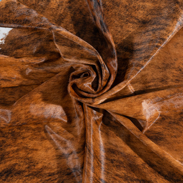 Brazilian Brindle White Belly Cowhide Rug Size 7'8" L x 7'0" W 8424
