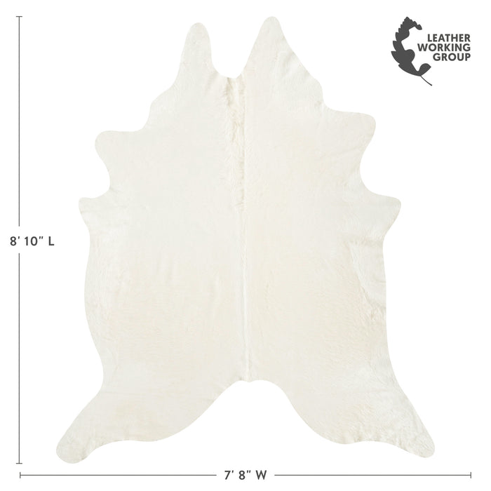 Brazilian Off White Cowhide Rug Size 8'10" L x 7'8" W 8505