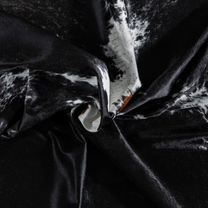 Brazilian Black and White Cowhide Rug Size 7'7" L x 6'6" W 8568