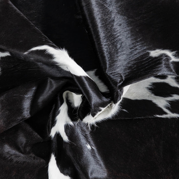 Brazilian Black and White Cowhide Rug Size 7'8" L x 6'4" W 8585