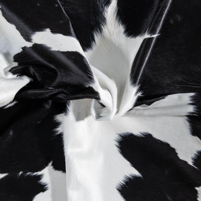Brazilian Black and White Cowhide Rug Size 8'0" L x 7'1" W 8596
