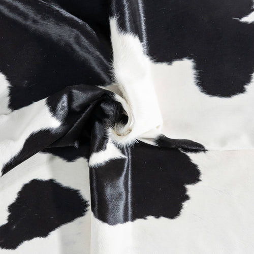 Brazilian Black and White Cowhide Rug Size 7'4" L x 6'8" W 8622