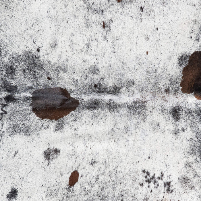 Brazilian Black Salt and Pepper Cowhide Rug Size 7'6" L x 6'11" W 8636