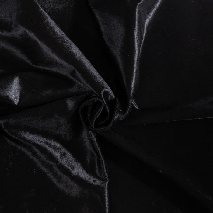 Brazilian Solid Black Cowhide Rug Size 7'8" L x 6'9" W 8657