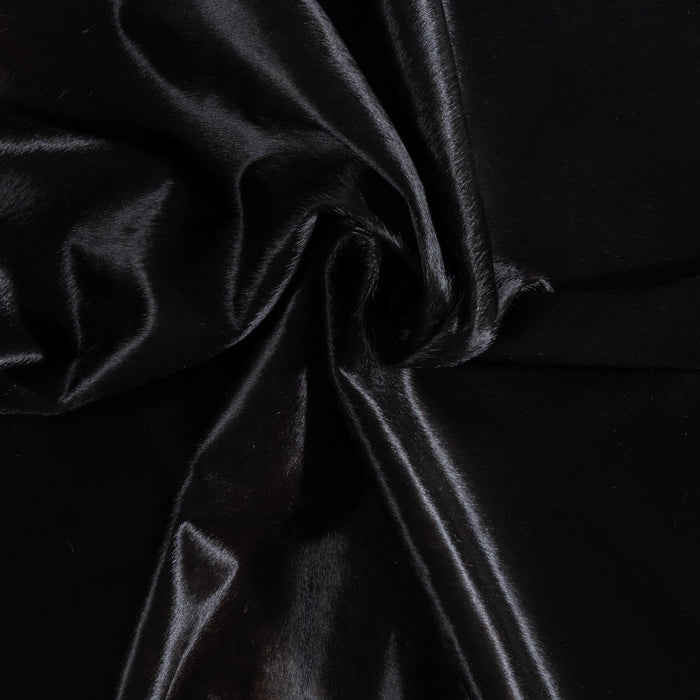 Brazilian Solid Black Cowhide Rug Size 7'10" L x 6'6" W 8664