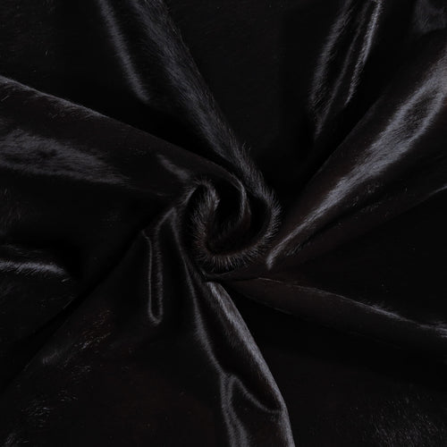 Brazilian Solid Black Cowhide Rug Size 7'1" L x 6'8" W 8665