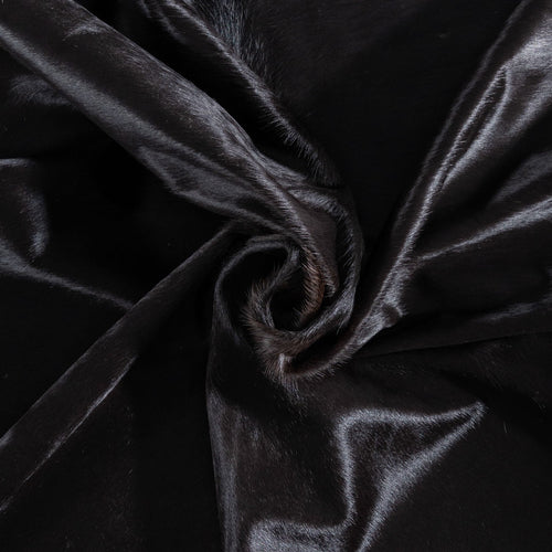 Brazilian Solid Black Cowhide Rug Size 7'1" L x 6'9" W 8670