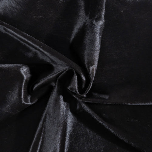 Brazilian Solid Black Cowhide Rug Size 6'0" L x 5'3" W 8673