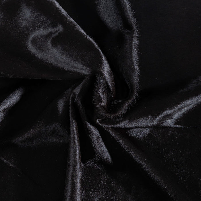 Brazilian Solid Black Cowhide Rug Size 6'11" L x 5'7" W 8675
