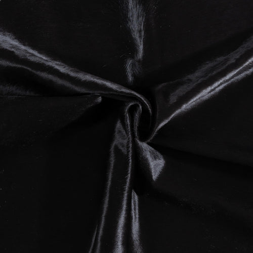 Brazilian Solid Black Cowhide Rug Size 6'3" L x 5'8" W 8678