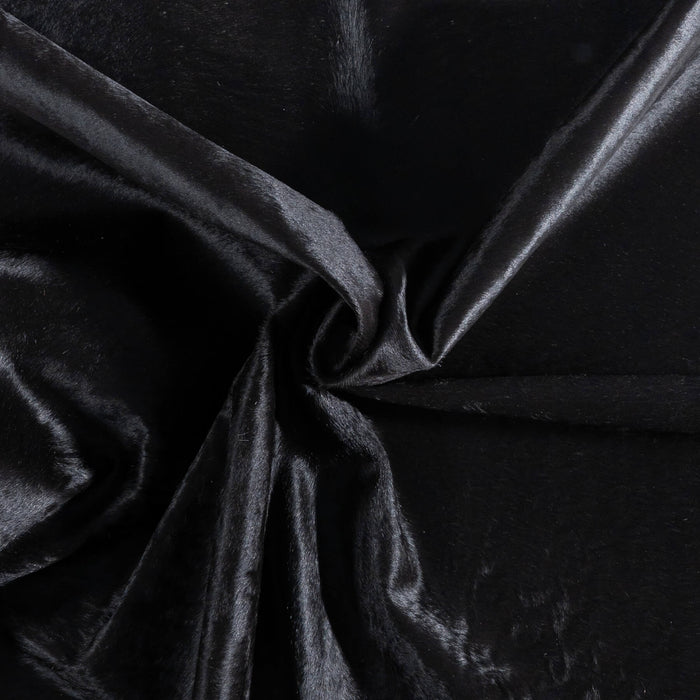 Brazilian Solid Black Cowhide Rug Size 6'8" L x 5'11" W 8680