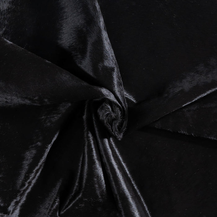 Brazilian Solid Black Cowhide Rug Size 6'10" L x 5'7" W 8684
