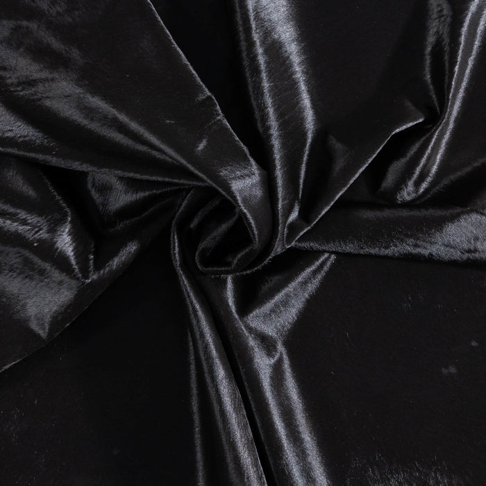 Brazilian Solid Black Cowhide Rug Size 6'4" L x 5'10" W 8685
