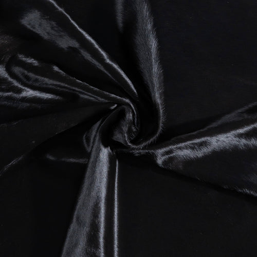 Brazilian Solid Black Cowhide Rug Size 6'5" L x 5'9" W 8687
