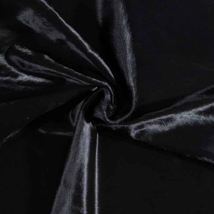 Brazilian Solid Black Cowhide Rug Size 6'5" L x 5'9" W 8687