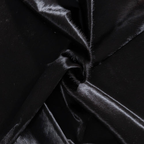 Brazilian Solid Black Cowhide Rug Size 5'11" L x 5'8" W 8691