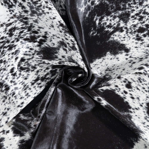 Brazilian Black Salt and Pepper Cowhide Rug Size 7'3" L x 6'9" W 8703