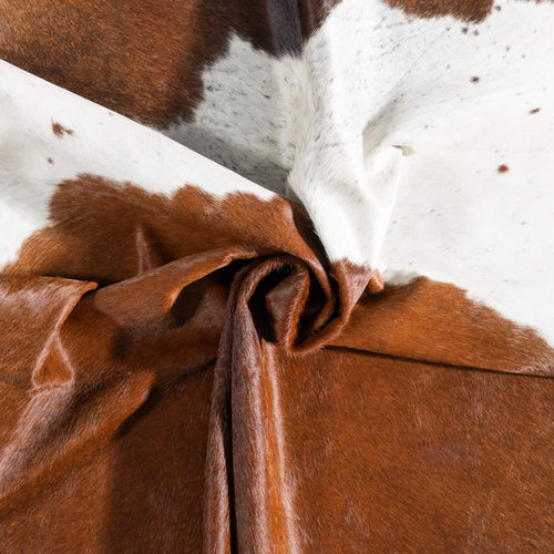 Brazilian Chocolate and White Cowhide Rug Size 6'4" L x 5'5" W 8709