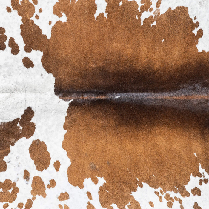 Brazilian Chocolate and White Cowhide Rug Size 7'7" L x 6'9" W 8714