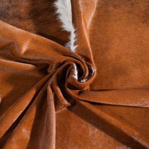 Brazilian Chocolate and White Cowhide Rug Size 7'1" L x 7'0" W 8720