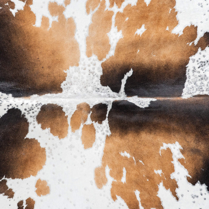Brazilian Chocolate and White Cowhide Rug Size 7'1" L x 7'0" W 8723