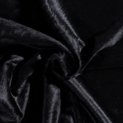 Brazilian Solid Black Cowhide Rug Size 6'11" L x 7'1" W 8725