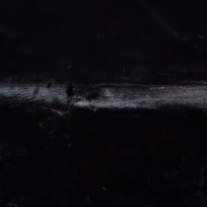 Brazilian Solid Black Cowhide Rug Size 7'4" L x 6'4" W 8727