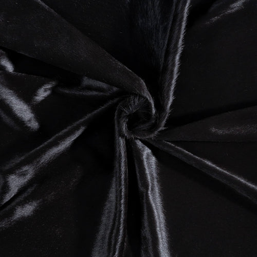 Brazilian Solid Black Cowhide Rug Size 7'4" L x 6'4" W 8727