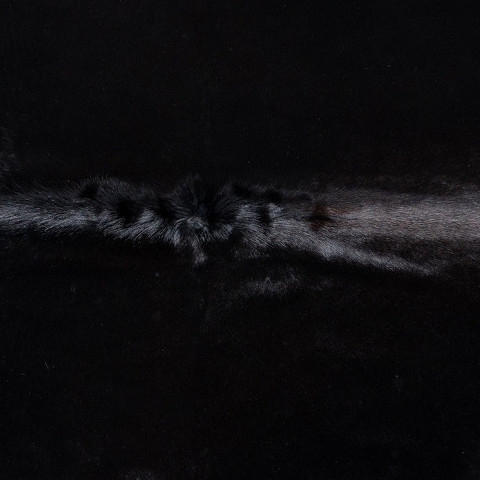 Brazilian Solid Black Cowhide Rug Size 7'6" L x 6'4" W 8728