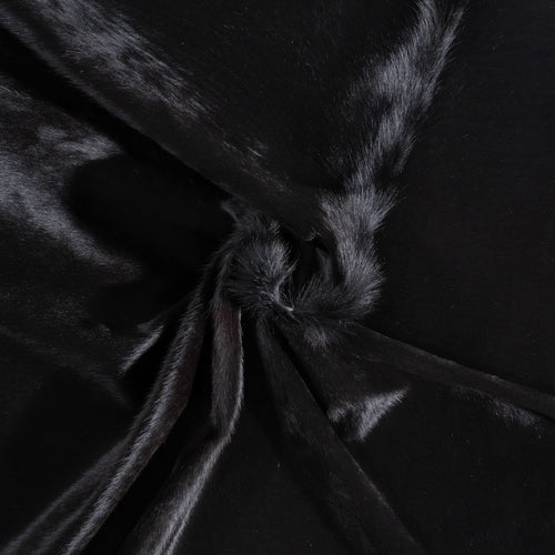 Brazilian Solid Black Cowhide Rug Size 7'6" L x 6'4" W 8728