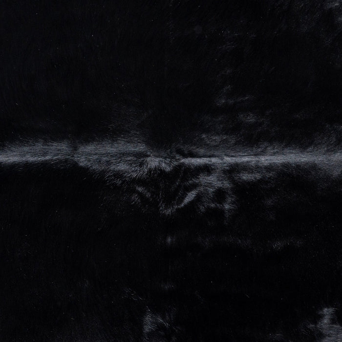 Brazilian Solid Black Cowhide Rug Size 7'4" L x 6'10" W 8729