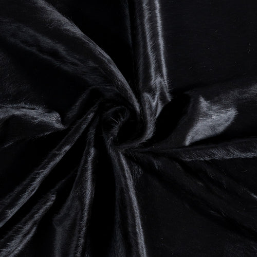 Brazilian Solid Black Cowhide Rug Size 7'4" L x 6'10" W 8729