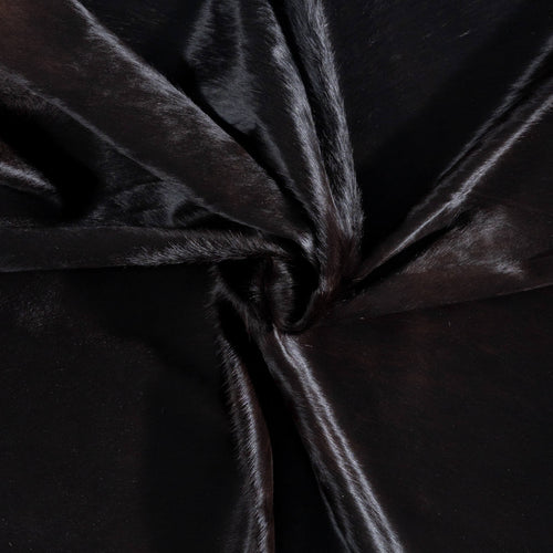 Brazilian Solid Black Cowhide Rug Size 7'7" L x 6'8" W 8731