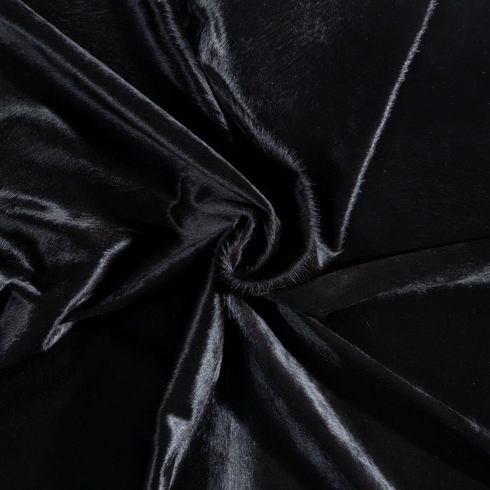 Brazilian Solid Black Cowhide Rug Size 8'0" L x 7'1" W 8734