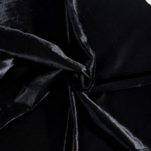 Brazilian Solid Black Cowhide Rug Size 7'11" L x 7'1" W 8735