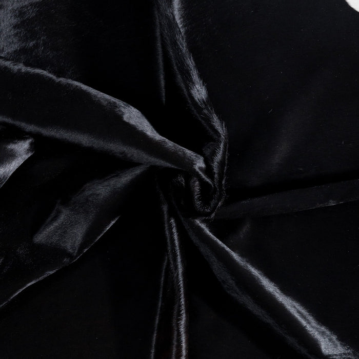 Brazilian Solid Black Cowhide Rug Size 7'11" L x 7'1" W 8735