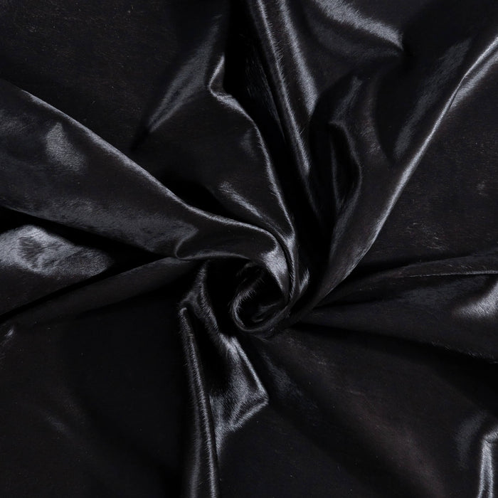 Brazilian Solid Black Cowhide Rug Size 7'11" L x 7'3" W 8737