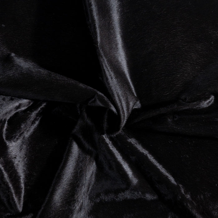 Brazilian Solid Black Cowhide Rug Size 7'7" L x 7'2" W 8738