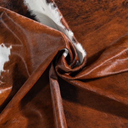 Brazilian Brindle White Belly and Backbone Cowhide Rug Size 7'2" L x 7'4" W 8771