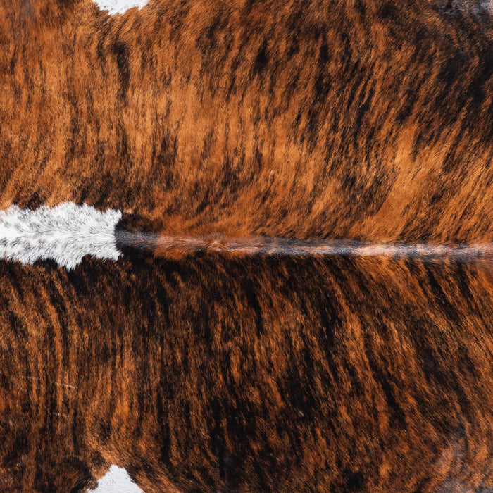Brazilian Brindle White Belly and Backbone Cowhide Rug Size 6'10" L x 5'11" W 8788