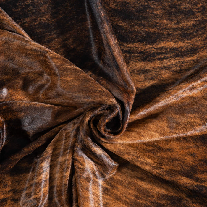Brazilian Brindle Cowhide Rug Size 7'2" L x 6'10" W 8810