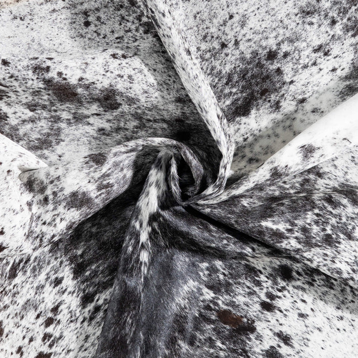 Brazilian Black Salt and Pepper Cowhide Rug Size 6'1" L x 5'5" W 8854