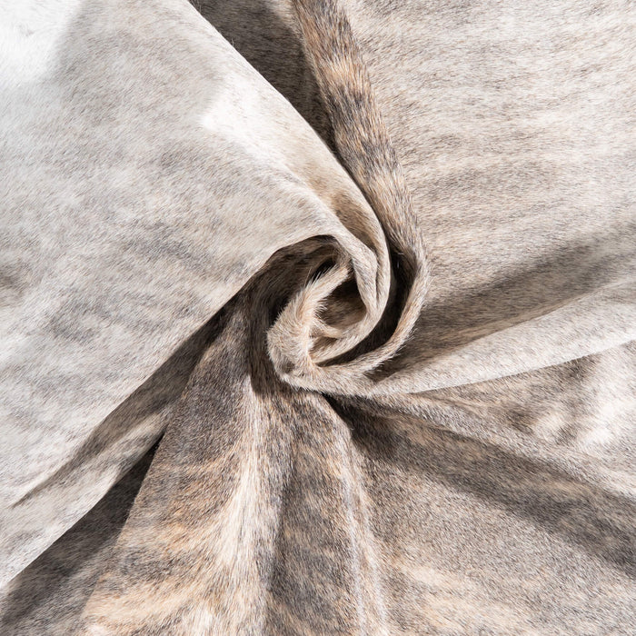 Brazilian Light Grey Brindle Cowhide Rug Size 7'3" L x 6'7" W 8871