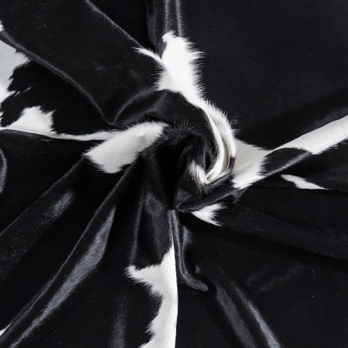 Brazilian Black and White Cowhide Rug Size 7'6" L x 6'0" W 8883