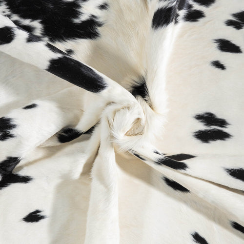 Brazilian Black and White Cowhide Rug Size 7'4" L x 6'5" W 8903