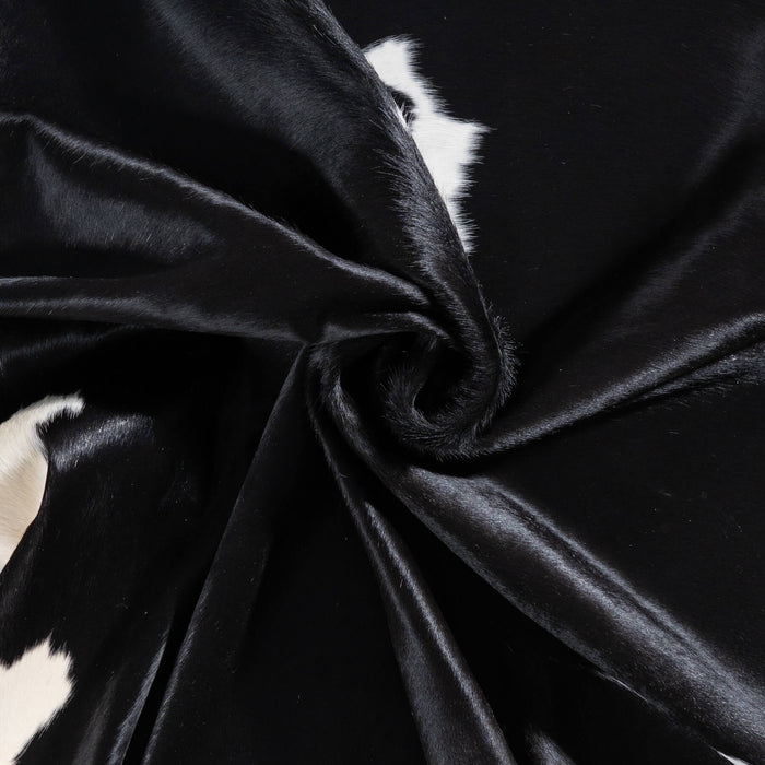 Brazilian Black and White Cowhide Rug Size 7'10" L x 7'7" W 8904