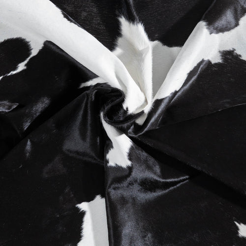 Brazilian Black and White Cowhide Rug Size 7'8" L x 7'4" W 8927