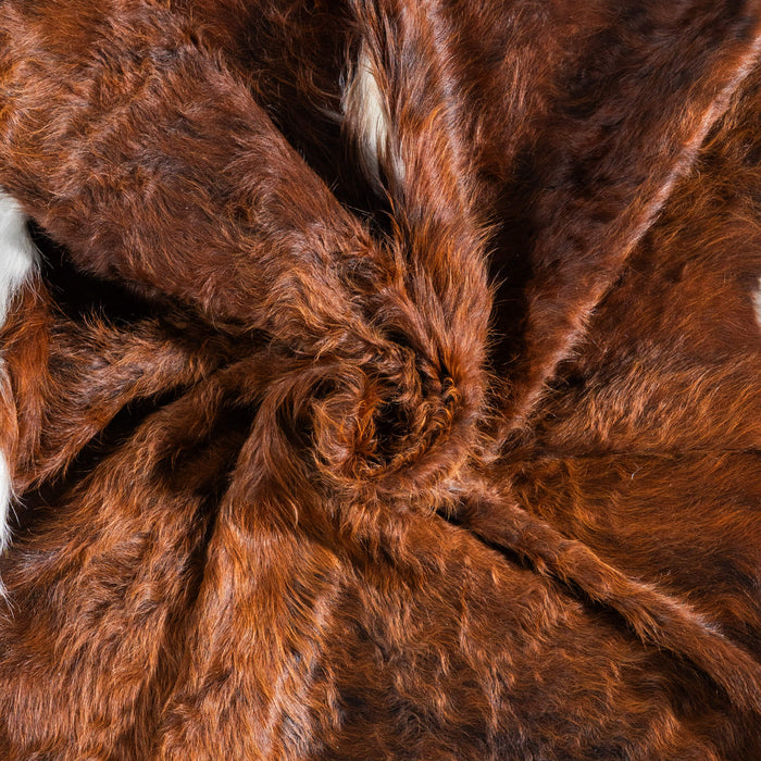 Brazilian Brindle White Belly Cowhide Rug Size 8'4" L x 7'3" W 8932
