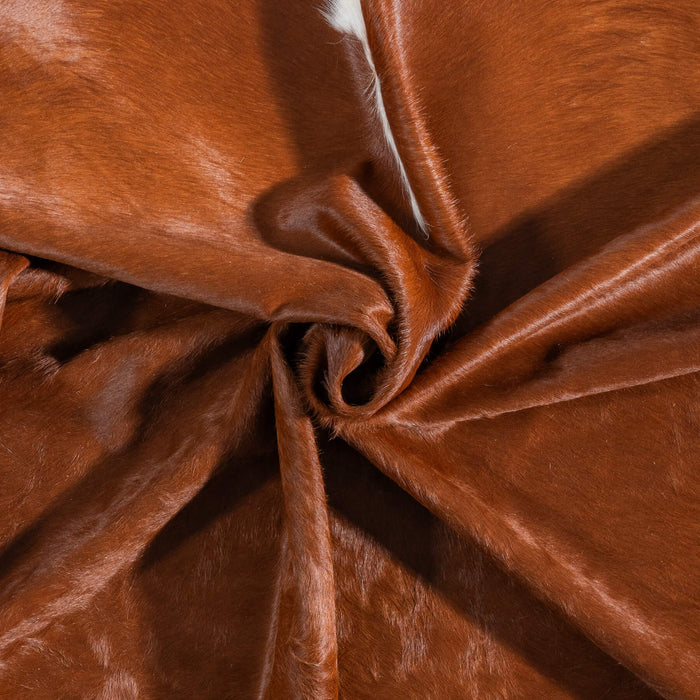 Brazilian Brown and White Cowhide Rug Size 7'5" L x 7'2" W 8938
